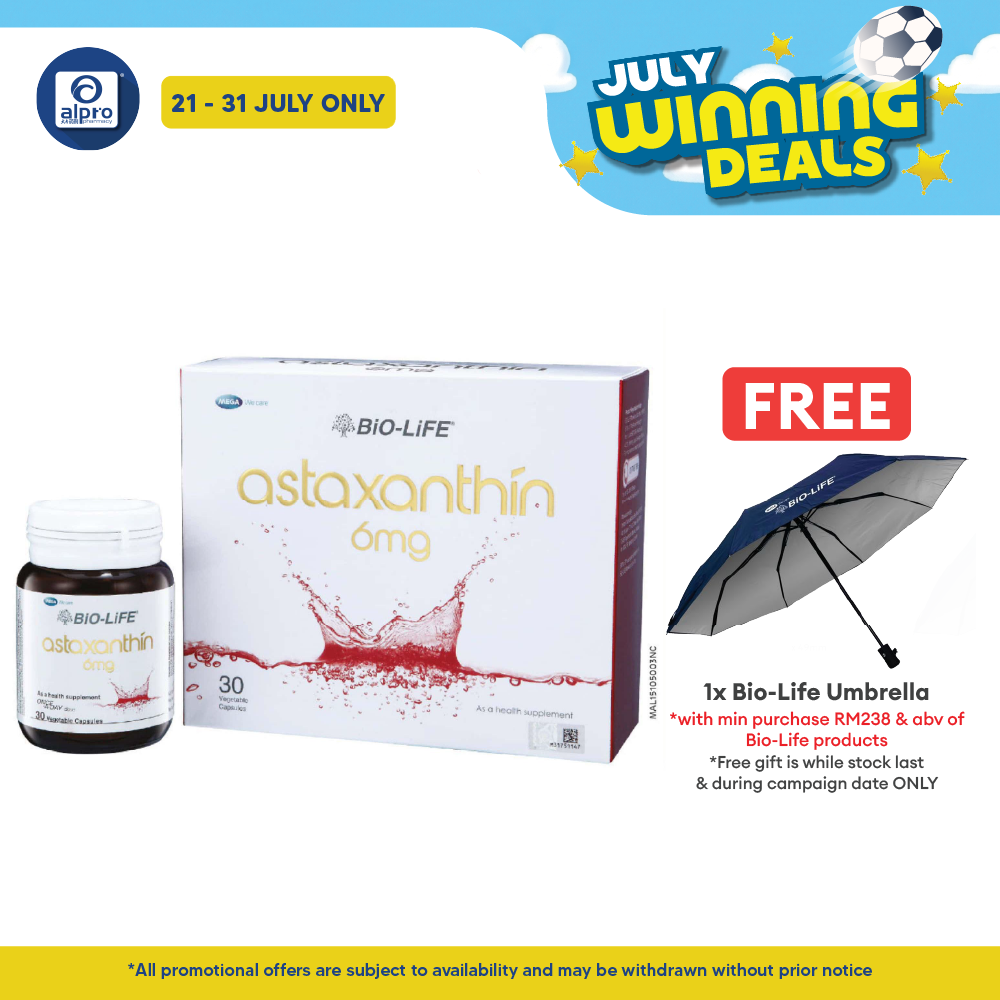 Bio-life Astaxanthin 6mg 30s | Skin Firming & Brightening Bio-life