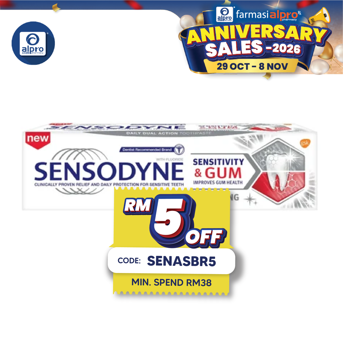 Sensodyne Sensitivity & Gum Whitening 100g | Relieves Tooth Sensitivity