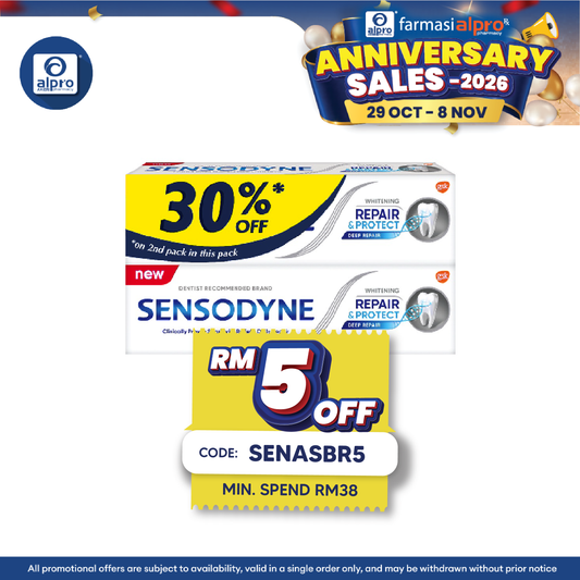 Sensodyne Repair & Protect – Whitening (100g ×2s) | Advanced Sensitivity & Cavity Protection