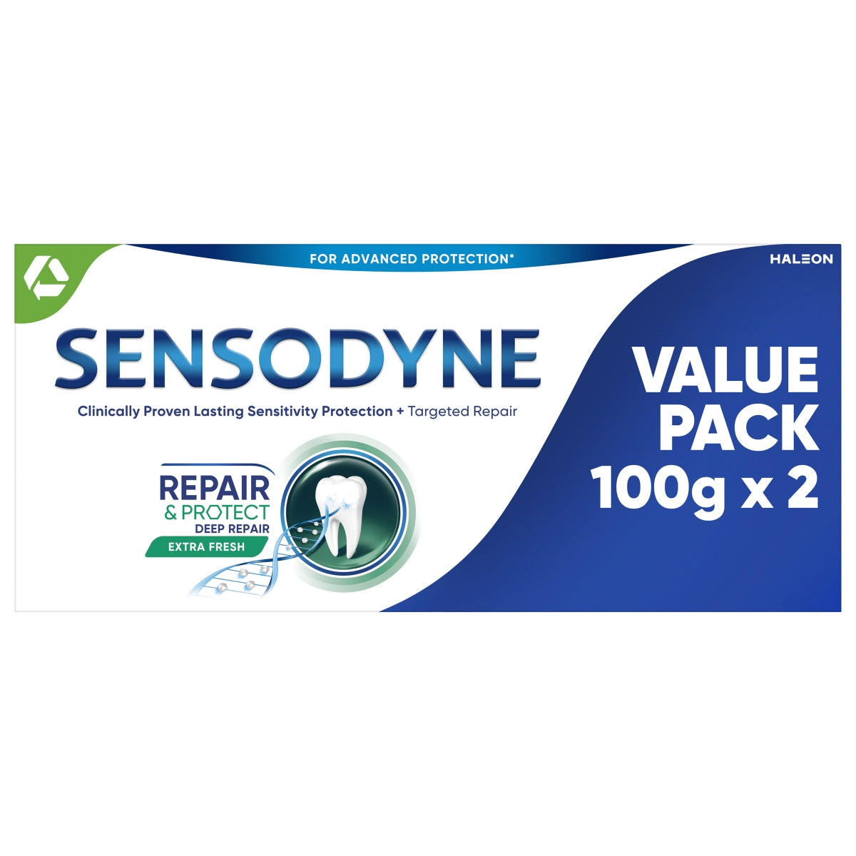 Sensodyne Repair & Protect – Extra Fresh (100g ×2s) | Advanced Sensitivity & Cavity Protection