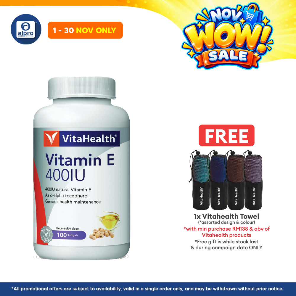 Vitahealth Vitamin E 400IU 100s | Skin Firming & Brightening