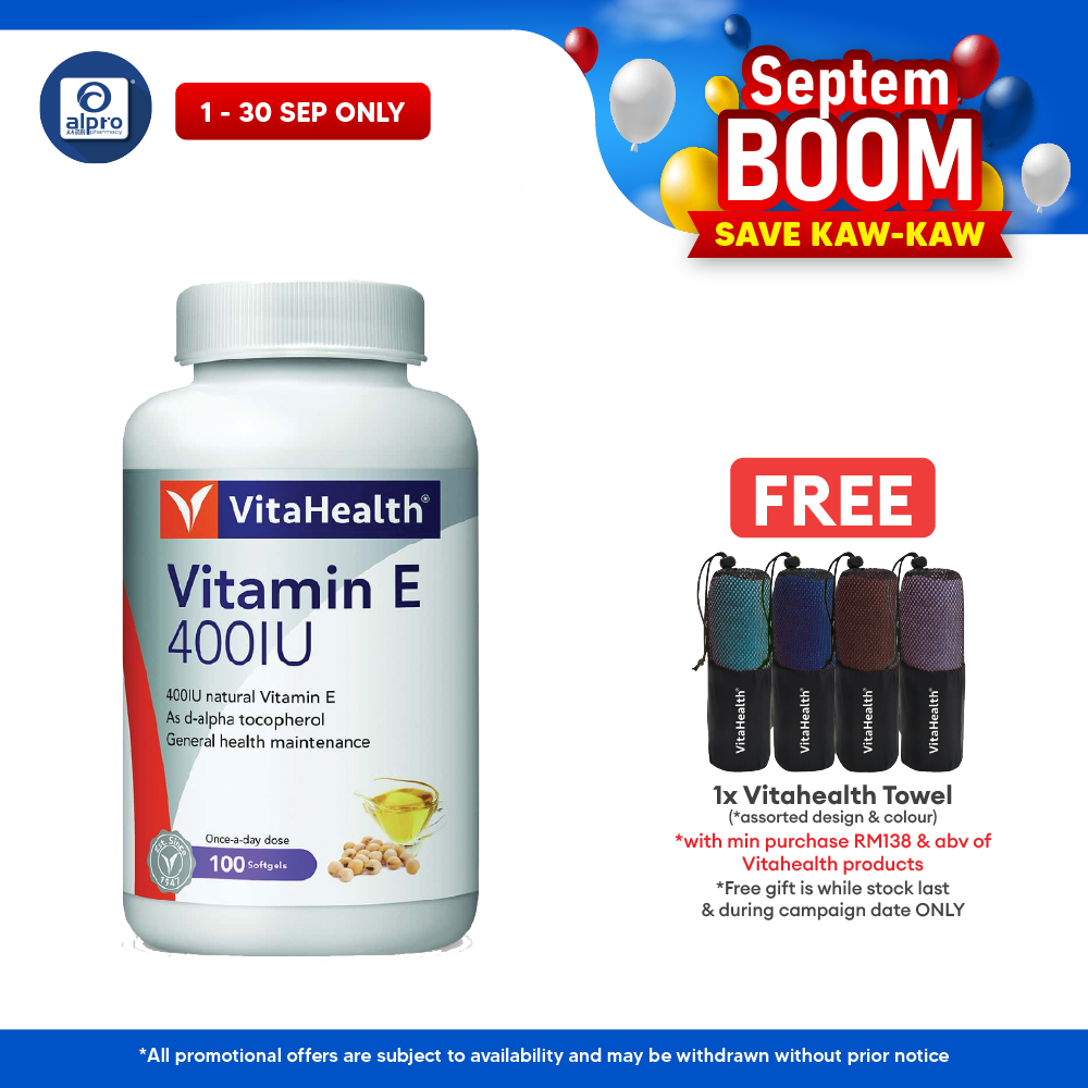 Vitahealth Vitamin E 400IU 100s | Skin Firming & Brightening Vitahealth