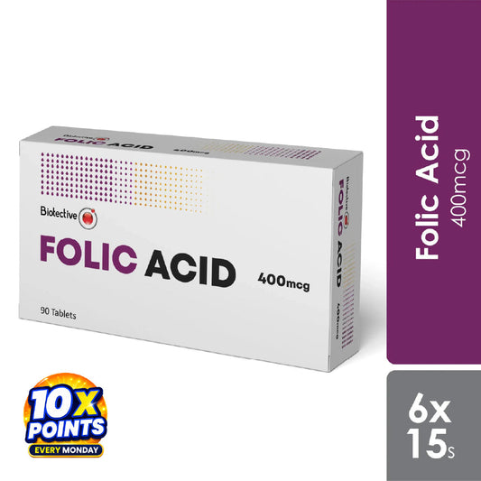 Biotective Folic Acid 400mcg 6x15s | Family Planning & Blood Health