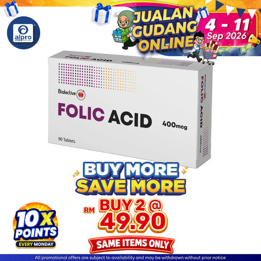 Biotective Folic Acid 400mcg 6x15s | Family Planning & Blood Health Biotective