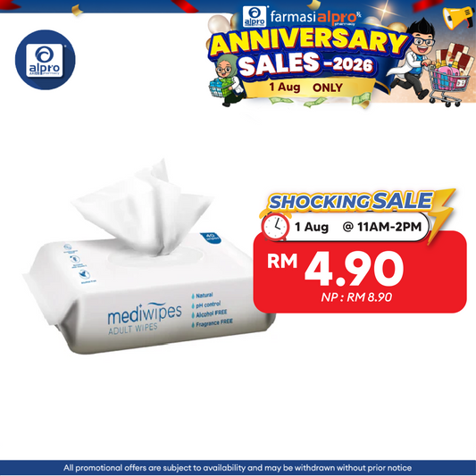 Mediwipes Adult Wipes 40s | Soft & Gentle Medi+