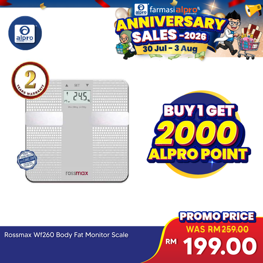 Rossmax WF260 Body Fat Monitor Scale | 4 Sensor Technology Rossmax