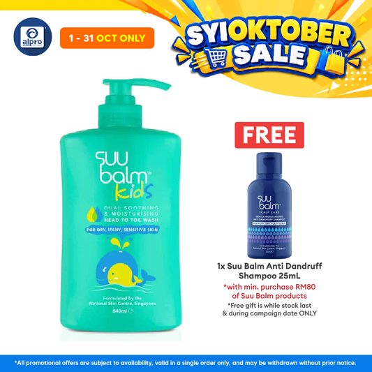 Suu Balm Kids Dual Soothing & Moisturising Head To Toe Wash 840ml