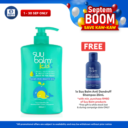 Suu Balm Kids Dual Soothing & Moisturising Head To Toe Wash 840ml Suu Balm