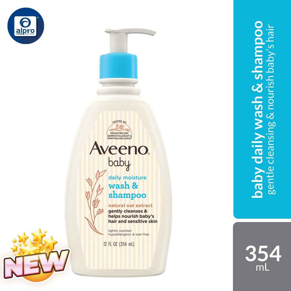 Aveeno Baby Wash & Shampoo 354mL | Gentle Cleansing & Nourish Baby’s Hair Alpro Pharmacy