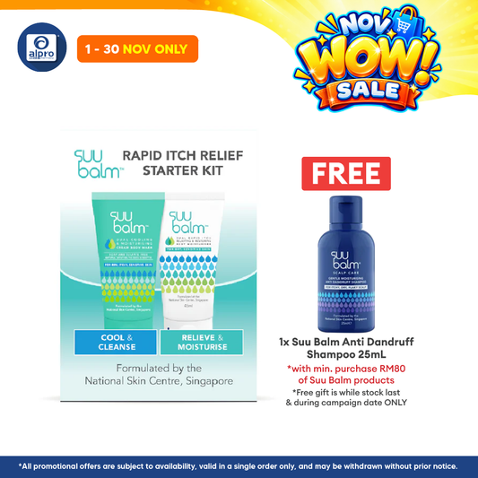 Suu Balm Rapid Itch Relief Starter Kit (wash + Moisturizer)