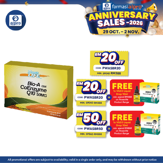 Powerlife Bio-A CDE Coenzyme Q10 50mg 60s