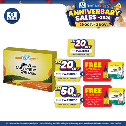 Powerlife Bio-A CDE Coenzyme Q10 50mg 60s