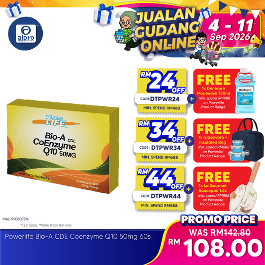Powerlife Bio-A CDE Coenzyme Q10 50mg 60s Kinohimitsu