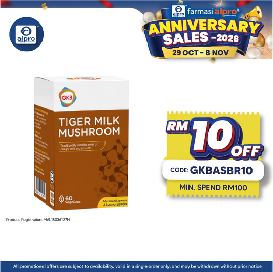 GKB Tiger Milk Mushroom 490mg 60s
