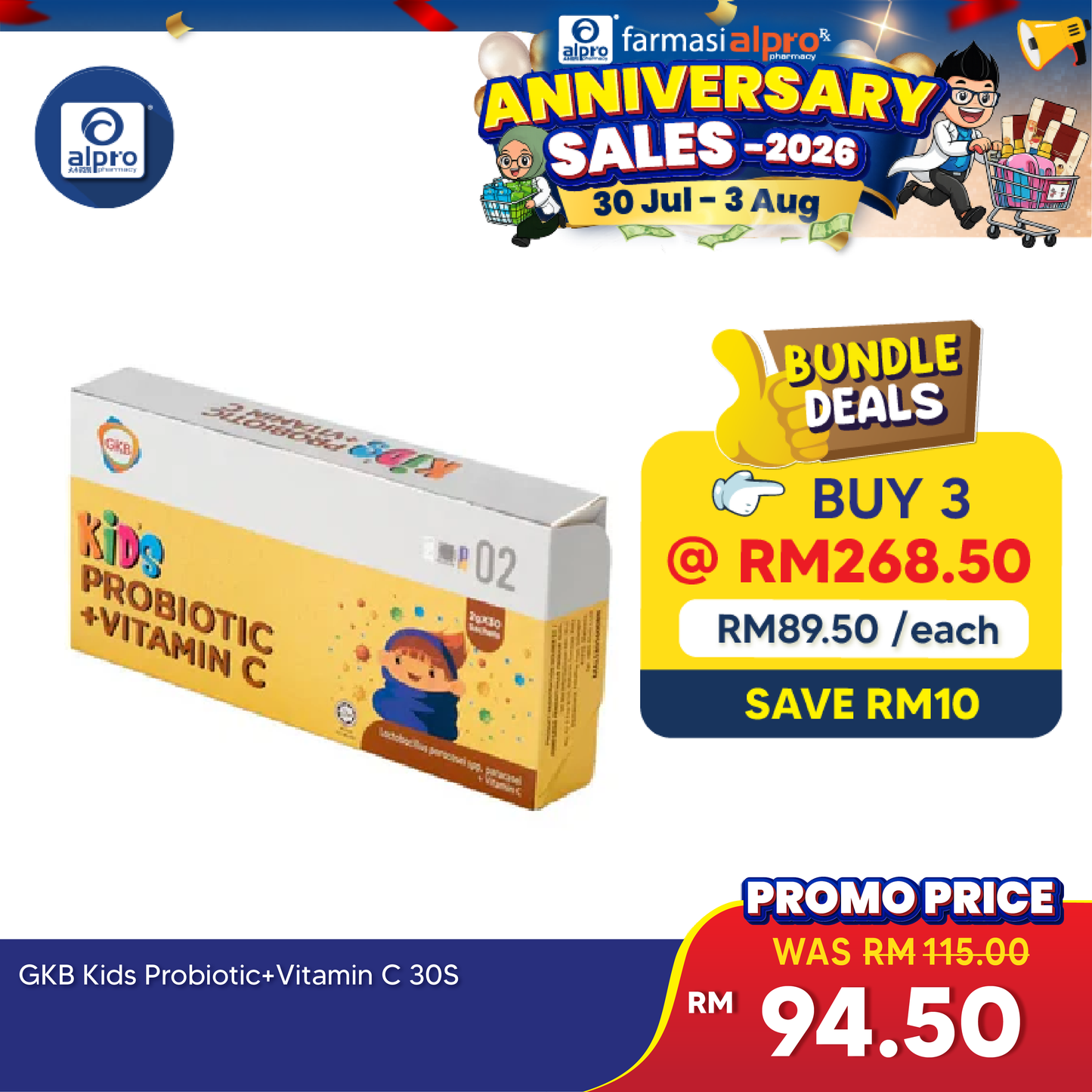 GKB Kids Probiotic+Vitamin C 30s GKB
