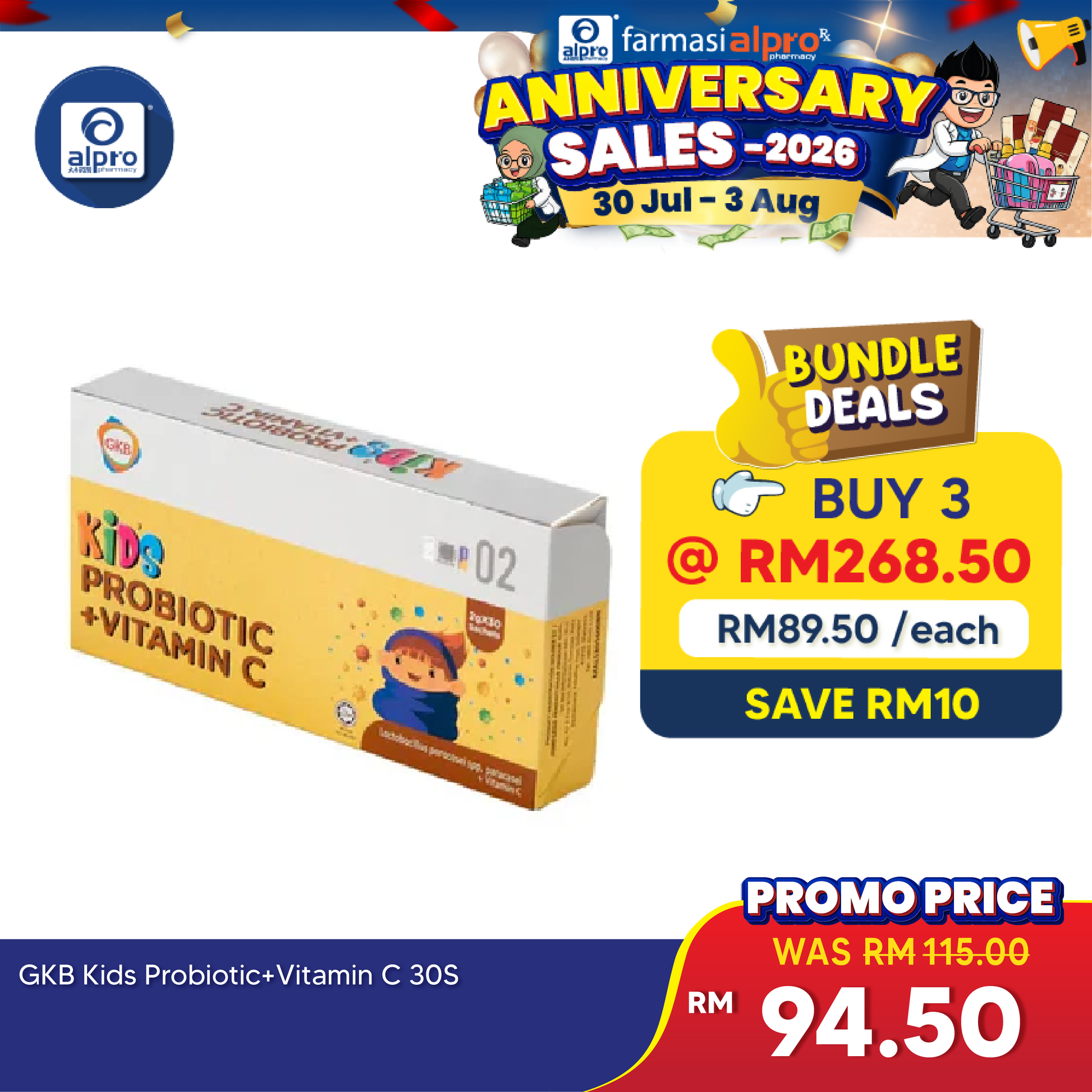 GKB Kids Probiotic+Vitamin C 30s GKB