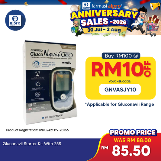 Gluconavii Starter Kit With 25strips | Manage Blood Glucose Systematically GlucoNavii