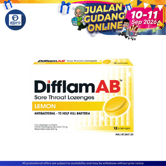 Difflam Ab Sore Throat Loz (lemon) 12s Difflam