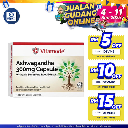 Vitamode Ashwagandha 300mg Capsule 3x10s | Promotes Balance and Increase Energy Levels Vitamode