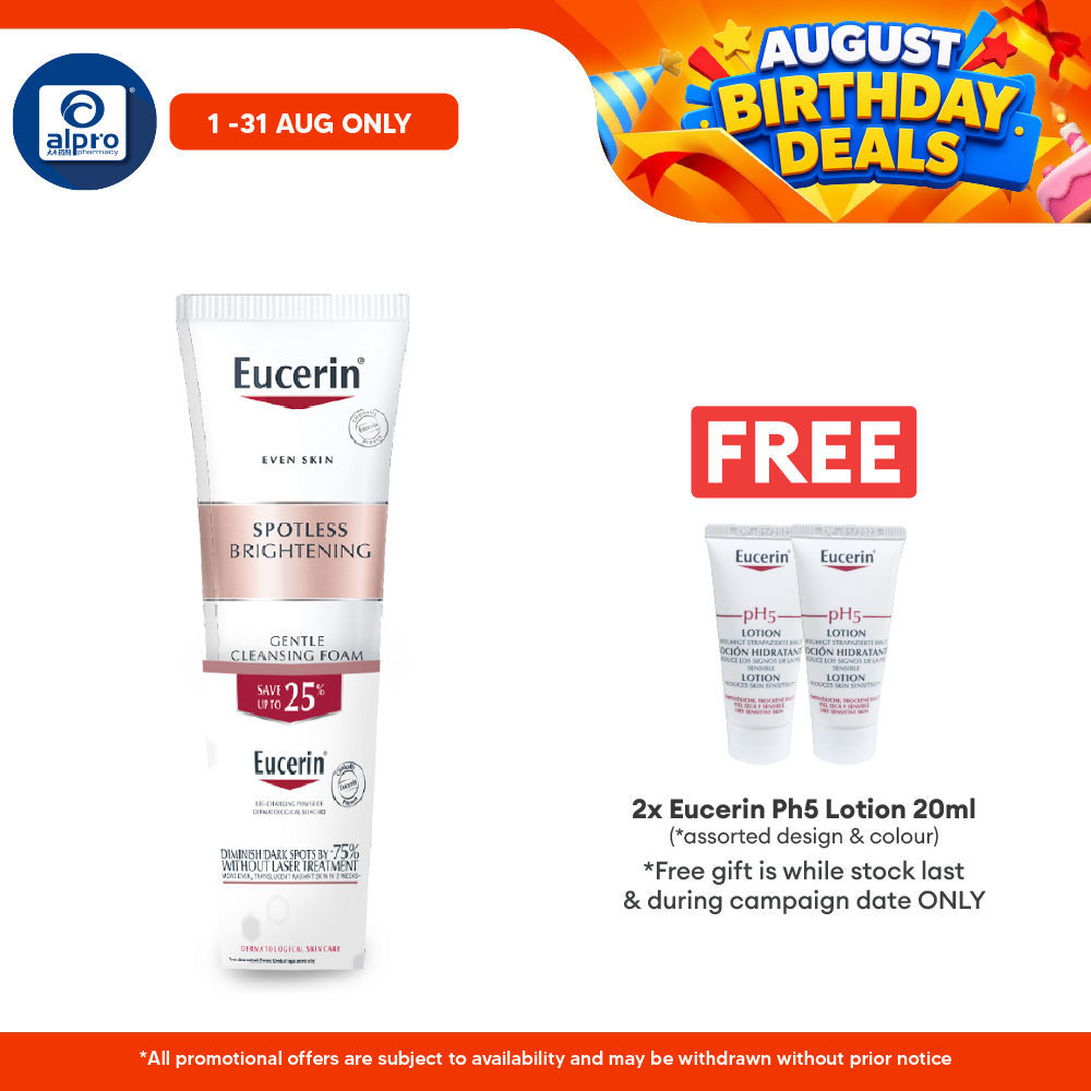 Eucerin Spotless Brightening Gentle Cleansing Foam 150ml Twin Pack | Reduce Dark Spots and Acne Scar Eucerin