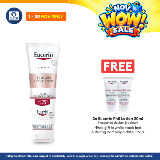 Eucerin Spotless Brightening Gentle Cleansing Foam 150ml Twin Pack | Reduce Dark Spots and Acne Scar