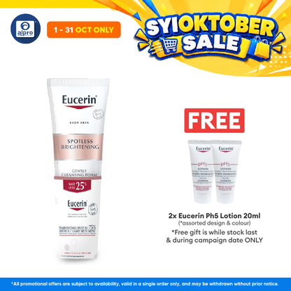 Eucerin Spotless Brightening Gentle Cleansing Foam 150ml Twin Pack | Reduce Dark Spots and Acne Scar