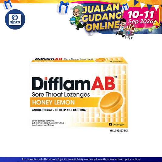 Difflamab Sore Throat Lozenges Honey Lemon 12s | Lozenges Difflam