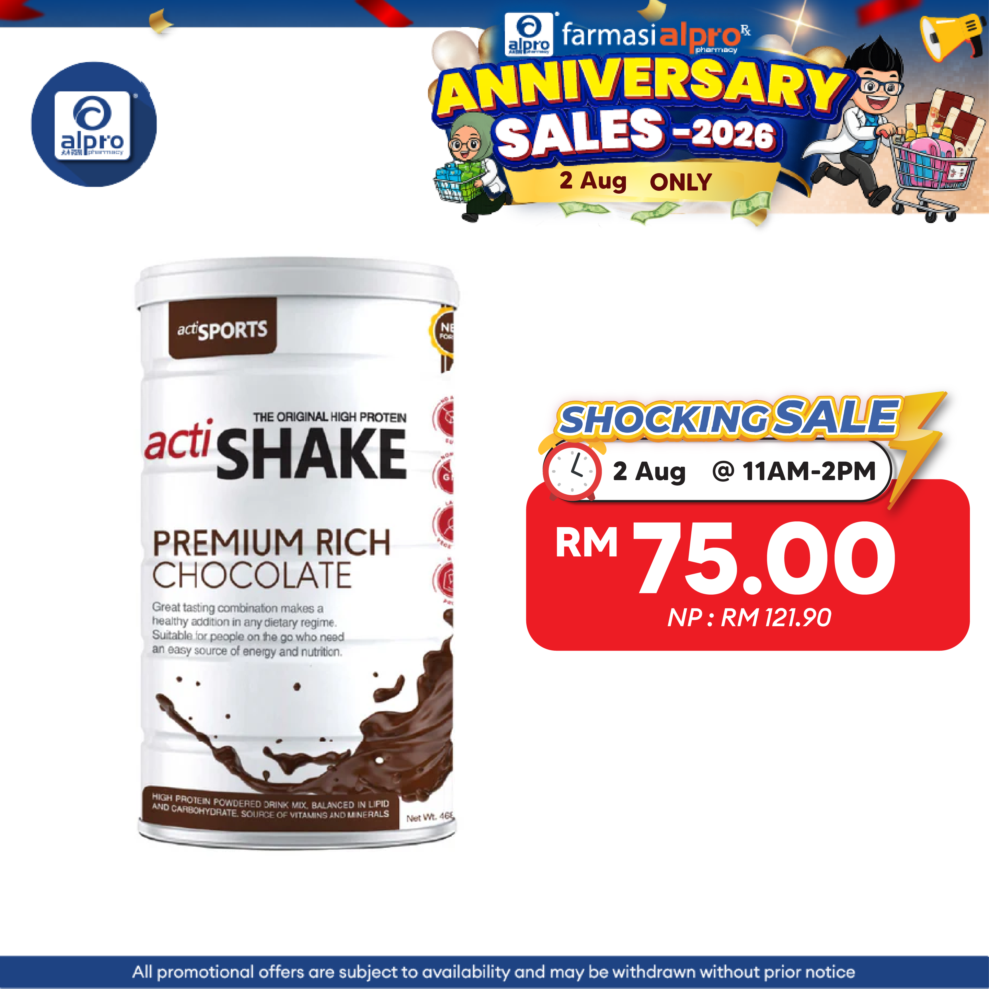 Actishake Premium Rich Chocolate 468g | High Protein for Weight Loss Actisport