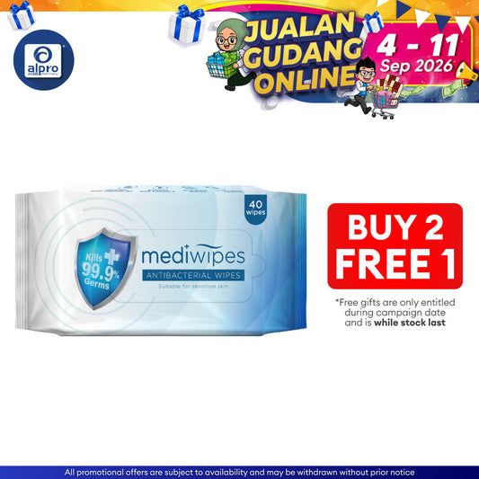 Mediwipes Antibacterial Wipes 40s | Kill 99.9% Germs Medi+
