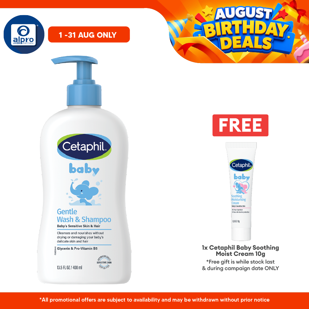 Cetaphil Baby Wash & Shampoo 400ml | Soft and Smoothing Cetaphil Baby