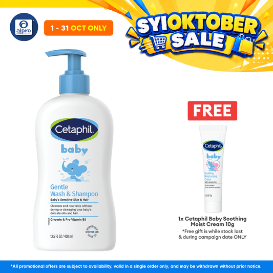 Cetaphil Baby Wash & Shampoo 400ml | Soft and Smoothing