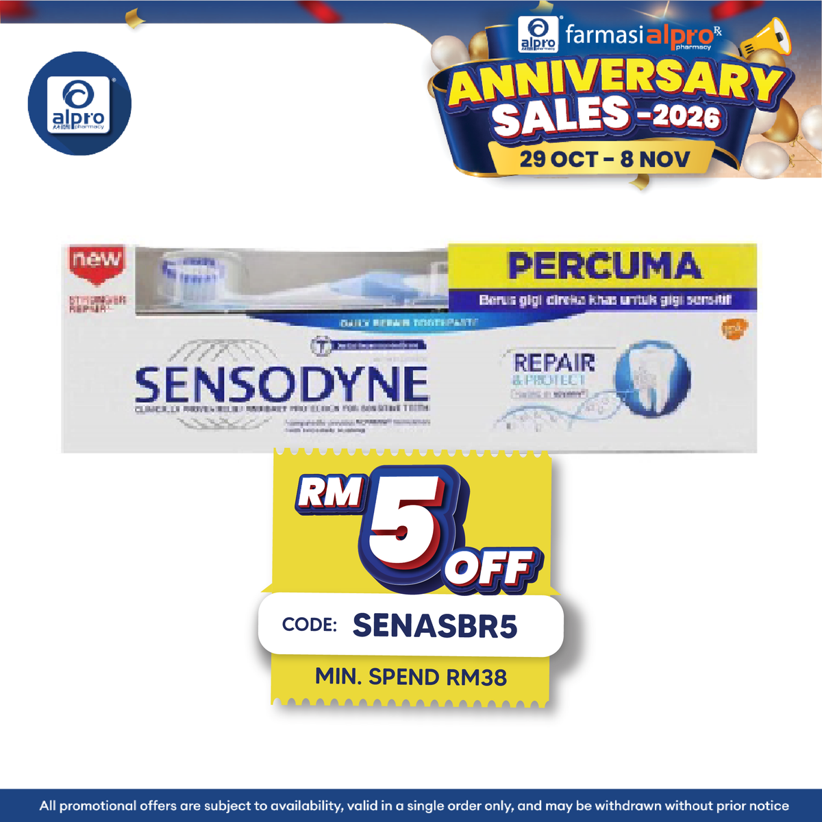 Sensodyne Repair & Protect 100g Free Toothbrush | Promotes Healthy Gums