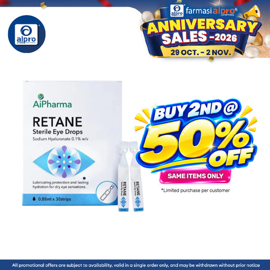 Retane Sterile Eye Drops 30x0.88ml | Relief Dryness of Eyes