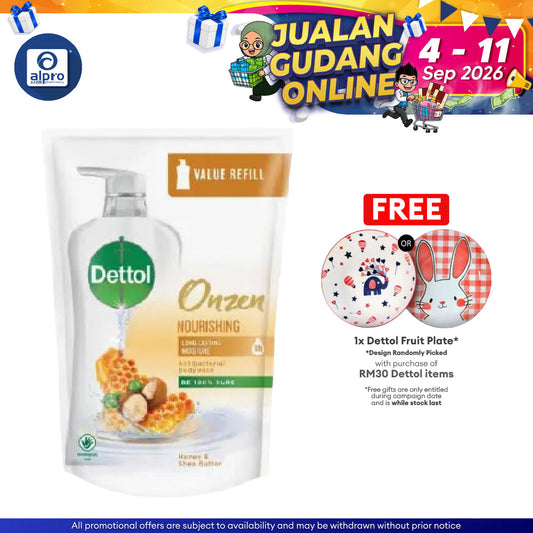 Dettol Onzen Nourishing Shower Gel (honey & Shea Butter) Refill Pouch 500ml Dettol