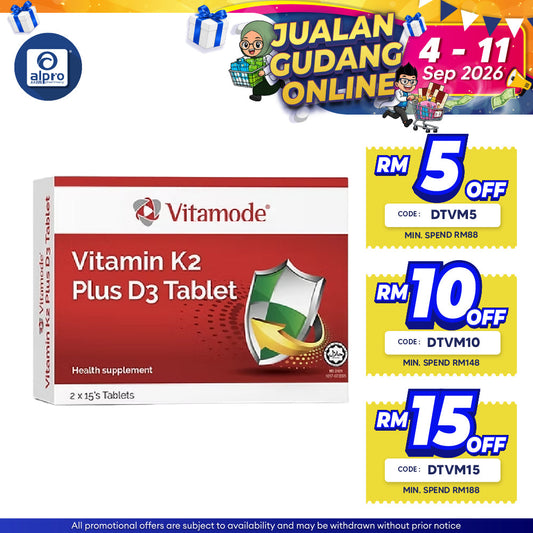 Vitamode Vitamin K2 Plus D3 Tablet 2x15s | Supports General Health Vitamode