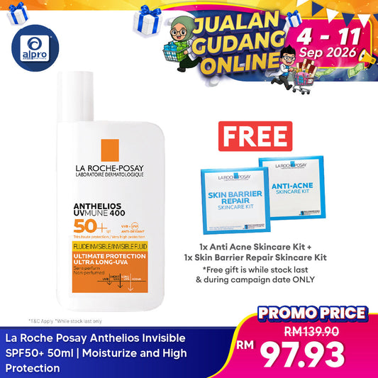 La Roche Posay Anthelios Invisible SPF50+ 50ml | Moisturize and High Protection La Roche Posay