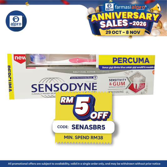 Sensodyne Sensitivity & Gum Whitening 100g free Toothbrush | Improve Gum Health