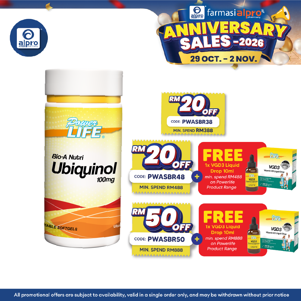 Powerlife Bio-A Nutri Ubiquinol 100mg 30s | Energy for Healthy Body