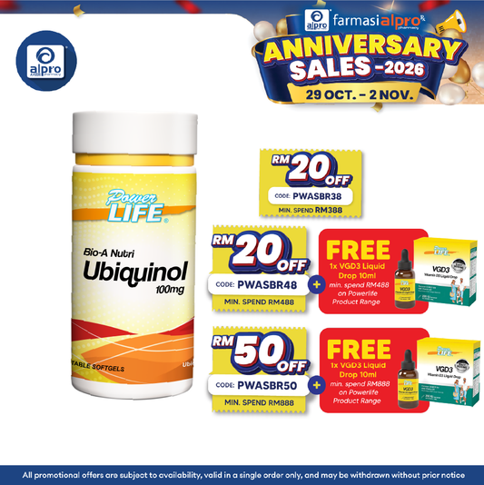 Powerlife Bio-A Nutri Ubiquinol 100mg 30s | Energy for Healthy Body