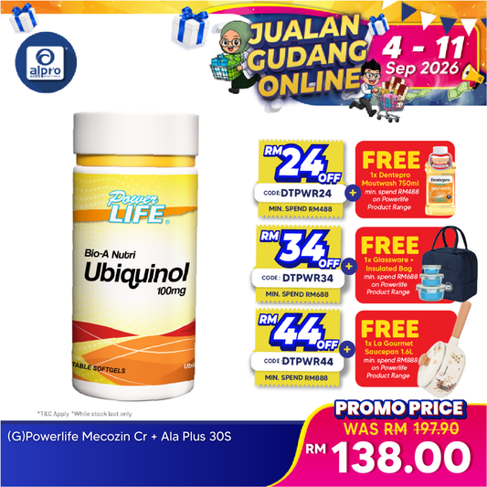 Powerlife Bio-A Nutri Ubiquinol 100mg 30s | Energy for Healthy Body Kinohimitsu