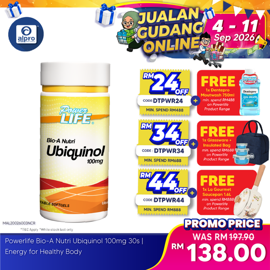 Powerlife Bio-A Nutri Ubiquinol 100mg 30s | Energy for Healthy Body Kinohimitsu
