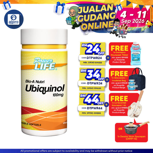 Powerlife Bio-A Nutri Ubiquinol 100mg 30s | Energy for Healthy Body Powerlife