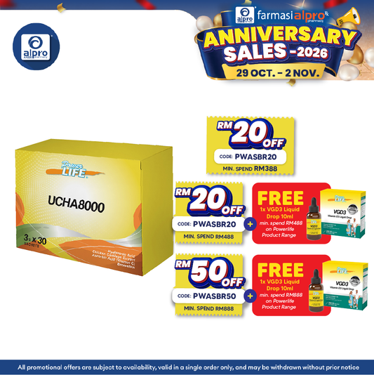 Powerlife UCHA8000 3g 30s | Individually Packed Sachets