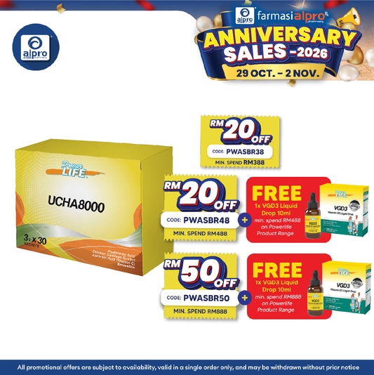 Powerlife UCHA8000 3g 30s | Individually Packed Sachets