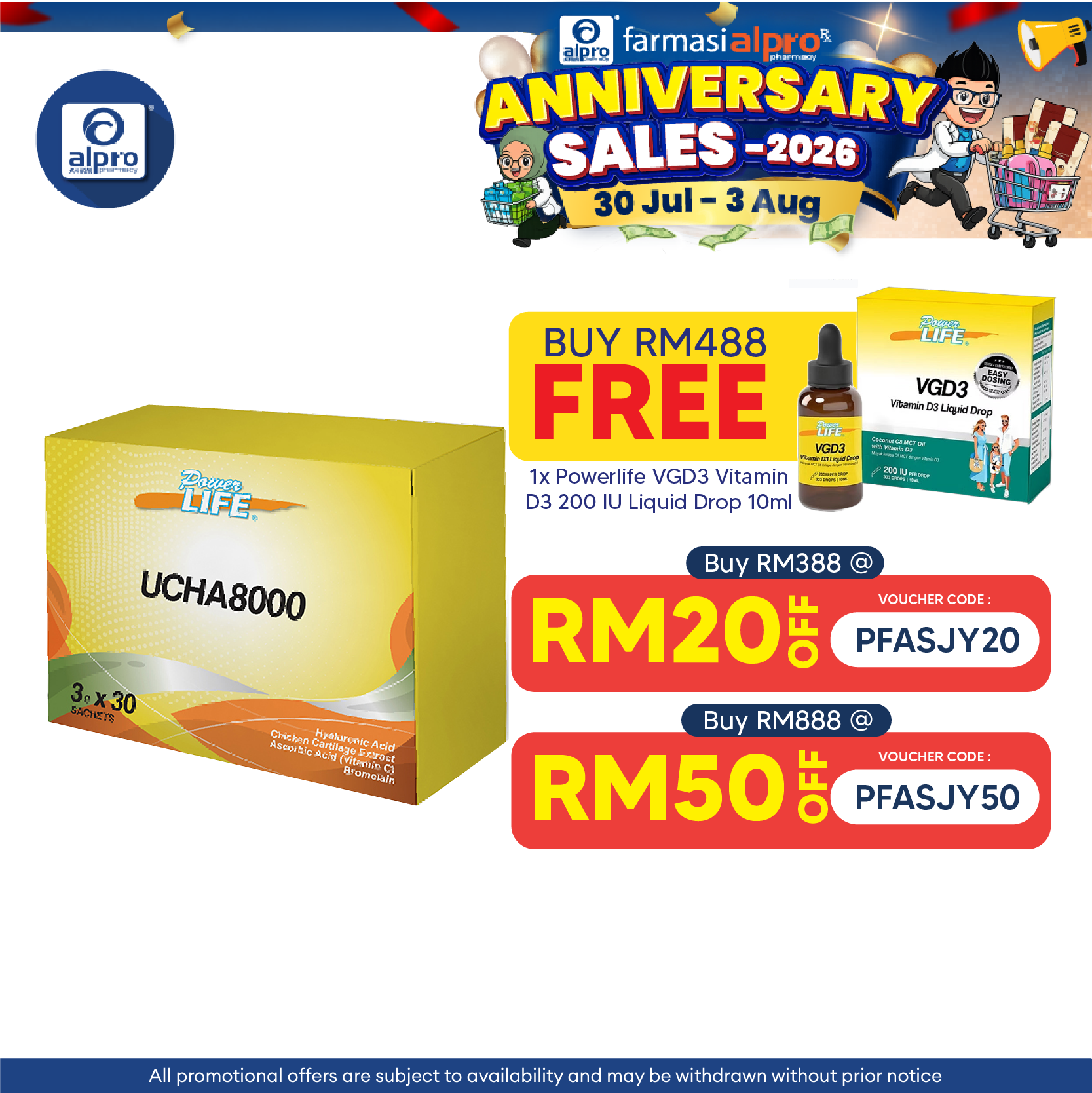 Powerlife UCHA8000 3g 30s Powerlife