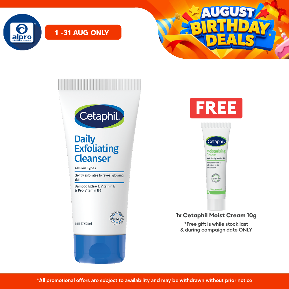 Cetaphil Daily Exfoliating Cleanser 178ml | Improves Skin Texture Cetaphil