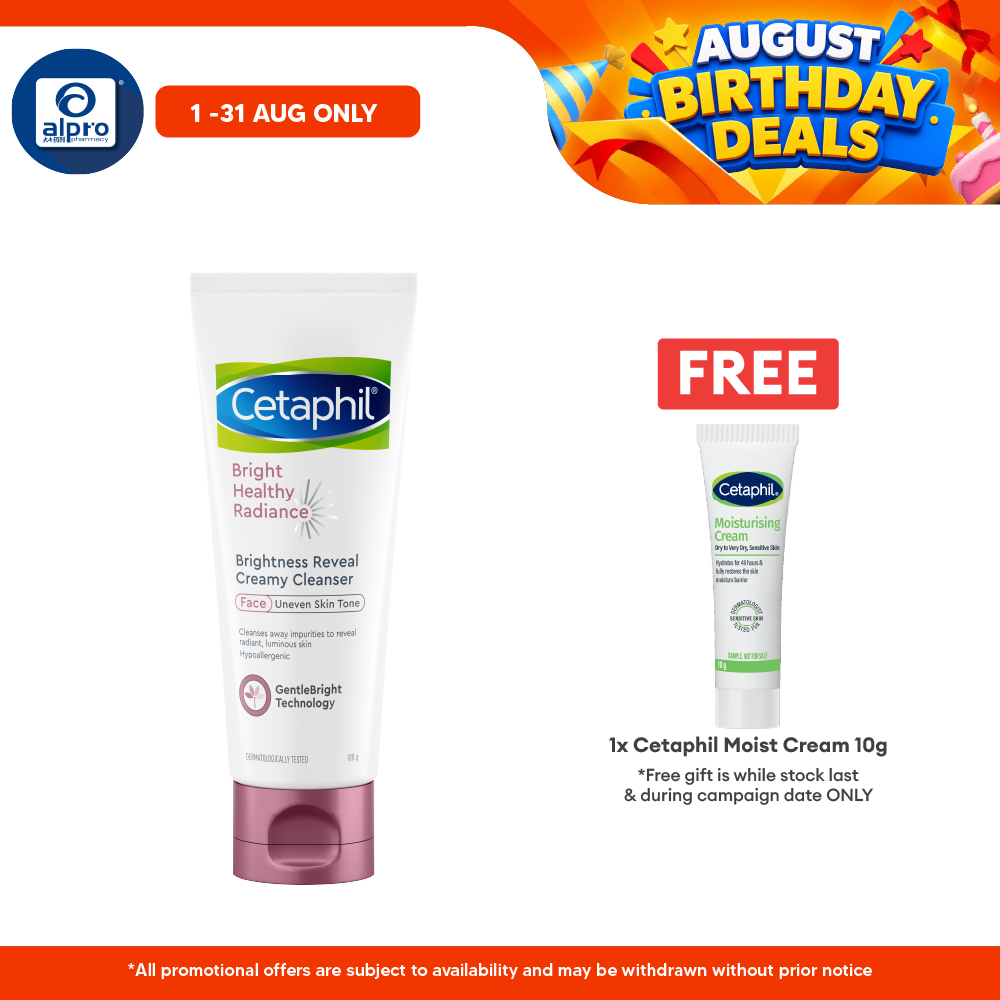 Cetaphil Bright Healthy Radiance Creamy Cleanser 100g (Exp Date: 30/11/2026) Cetaphil
