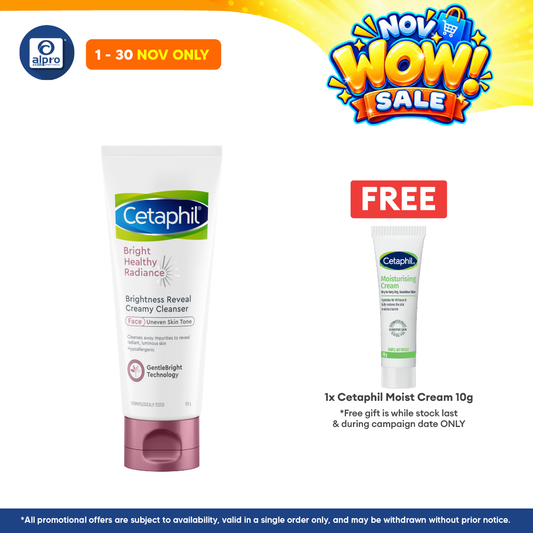 Cetaphil Bright Healthy Radiance Creamy Cleanser 100g (Exp Date: 30/11/2026)