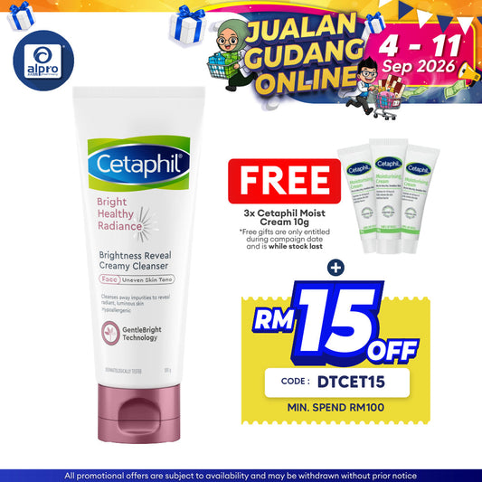Cetaphil Bright Healthy Radiance Creamy Cleanser 100g (Exp Date: 30/11/2026) Cetaphil