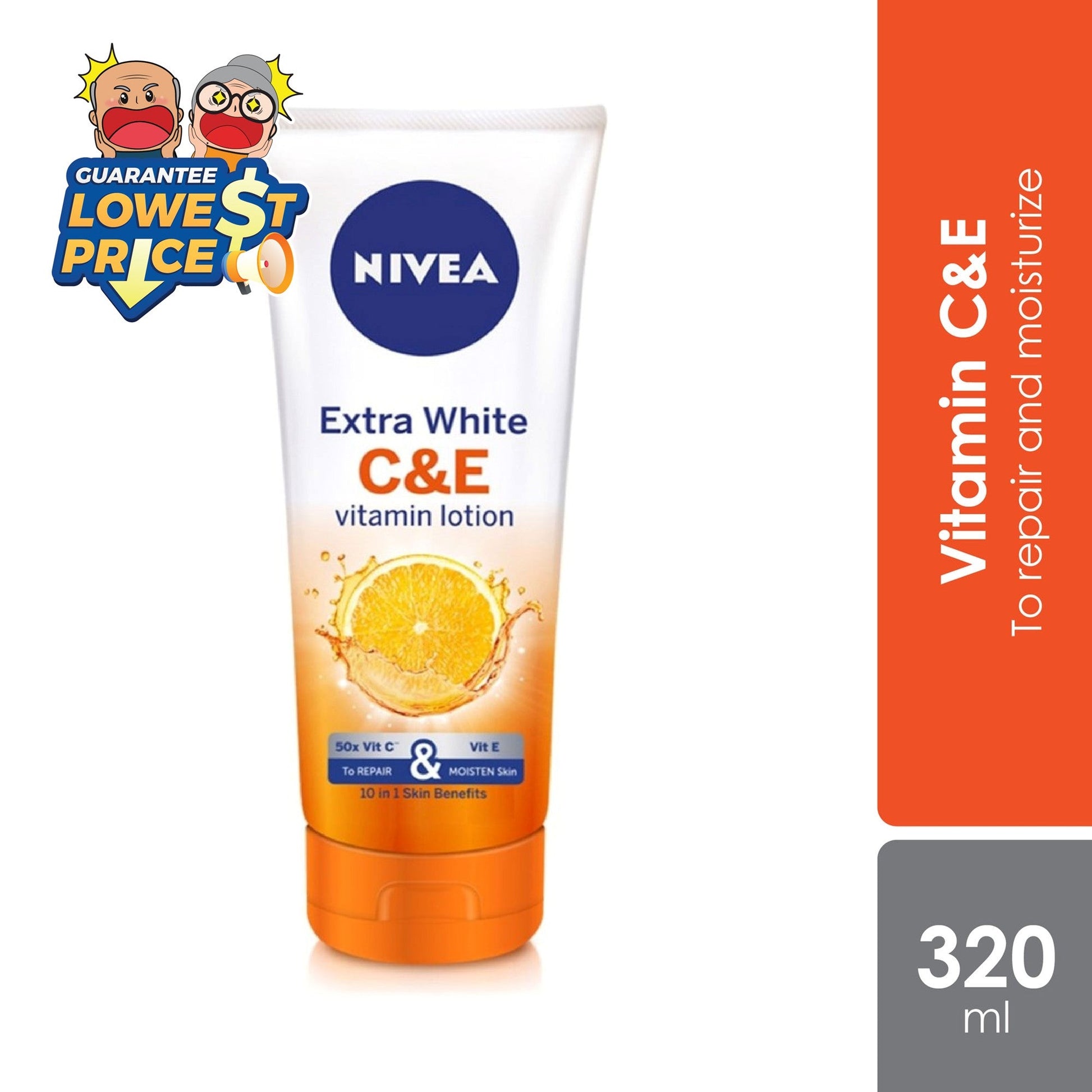 Nivea Extra White w Vitamin C & E Body Lotion 320ml | Repair & Moisturize Skin Nivea